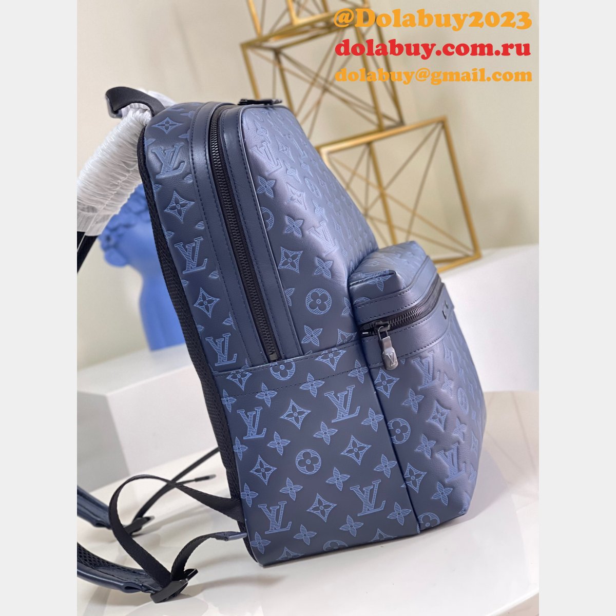 Louis Vuitton 7 Star Sprinter Backpack Monogram Shadow M45728 Blue Bags