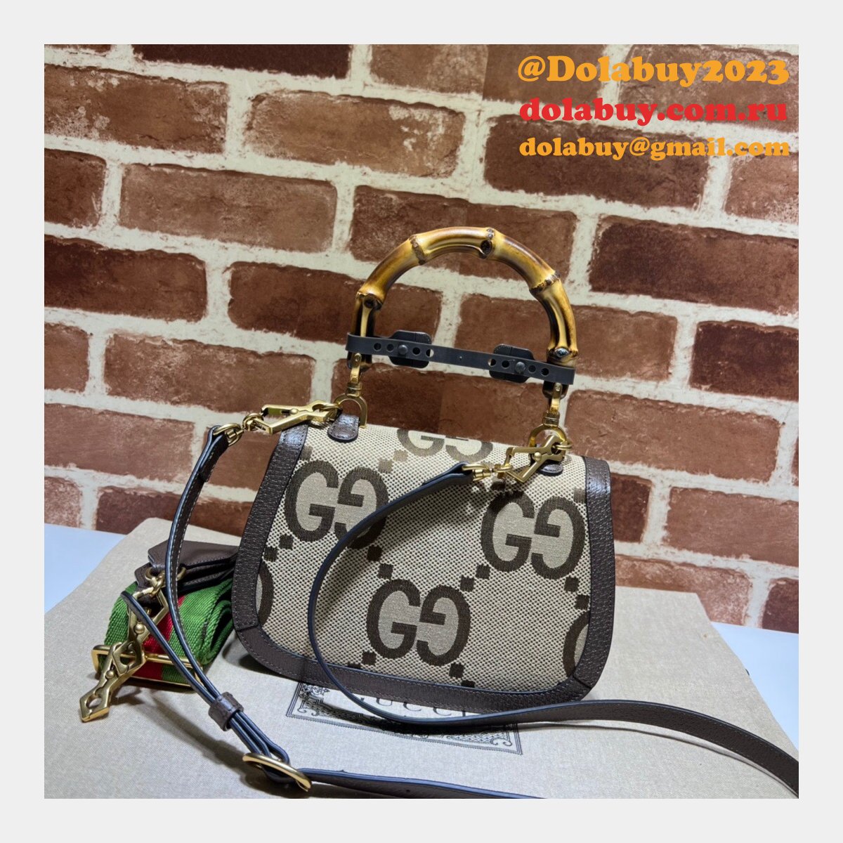 Buy Gucci Knockoffs Small 675797 jumbo GG bag with bamboo