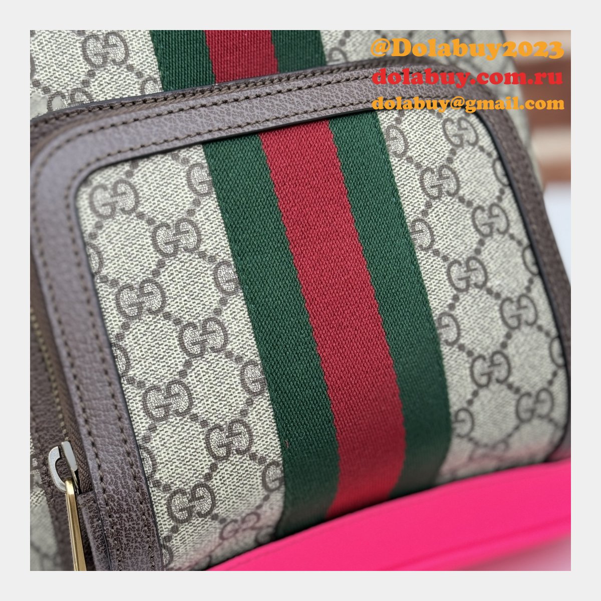 Fuchsia Top Quality 547965 GG Supreme Ophidia Gucci Copy Backpack Bag