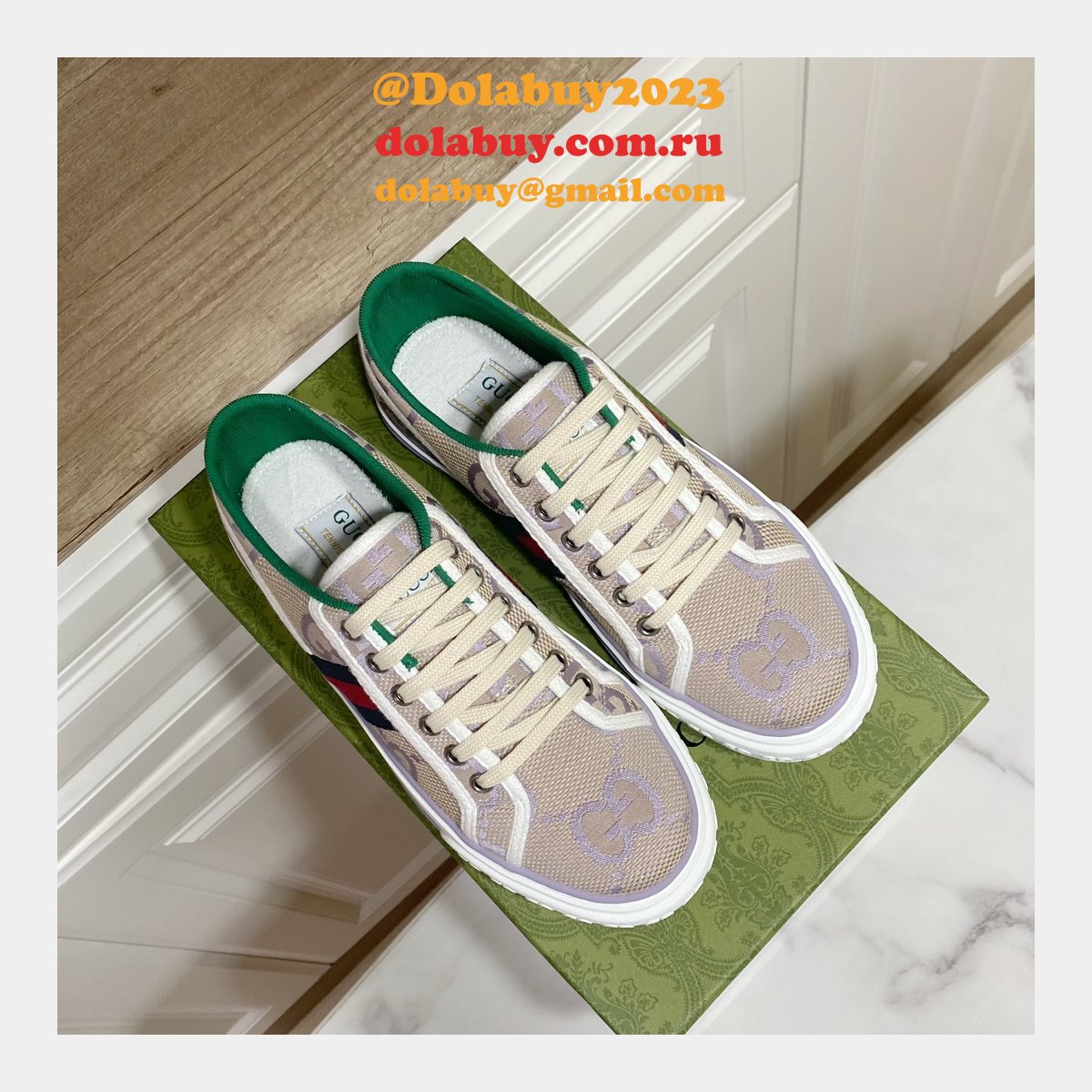 buy inspired replica G*u*i canvas designer shoes