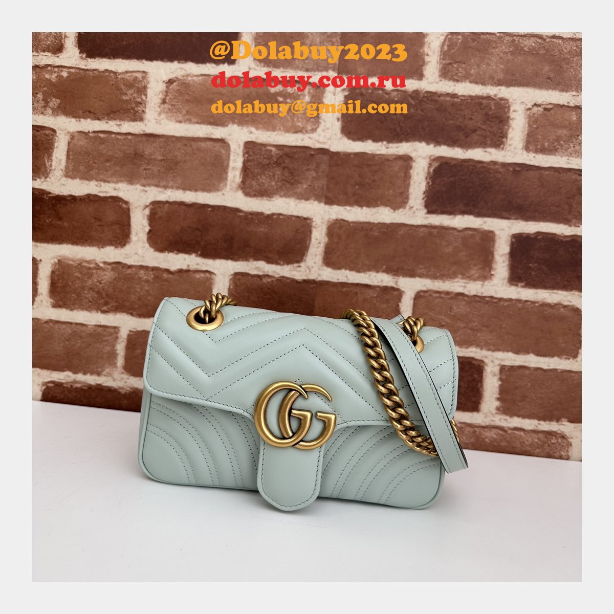 Faux Gucci Matelassé Shoulder GG Marmont Replica Top Bag