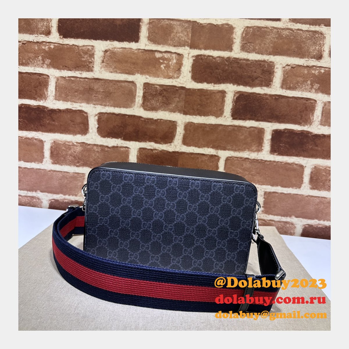 GG Supreme Leathergoods Gucci Replicas 774161 Mens Shoulder Bag