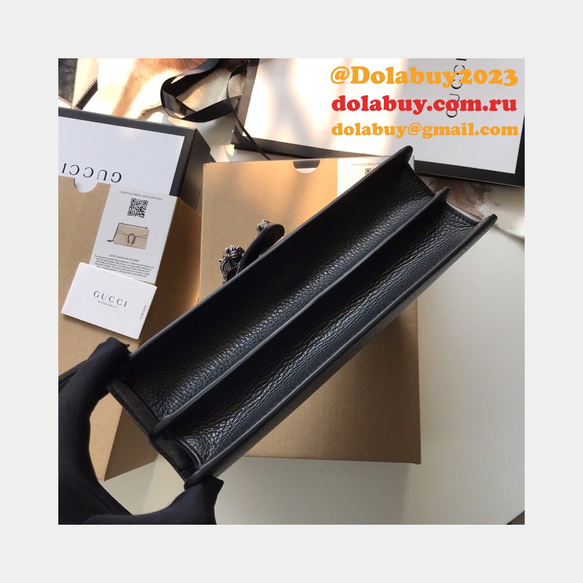 wholesale replica G*u*i 400249 dionysus gg supreme shoulder black bag