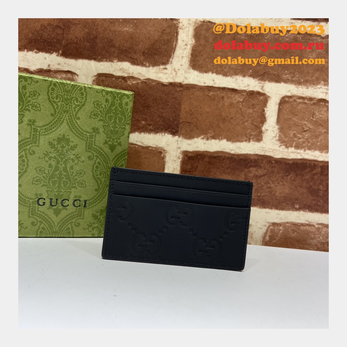 GG Replcia Gucci 771314/771315/780403 Rubber-effect Zip Card Case Wallet