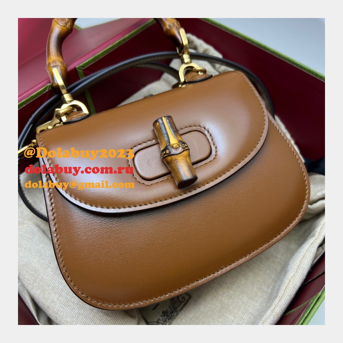1:1 Replica Gucci Fashion 686864 Mini top handle bag with Bamboo