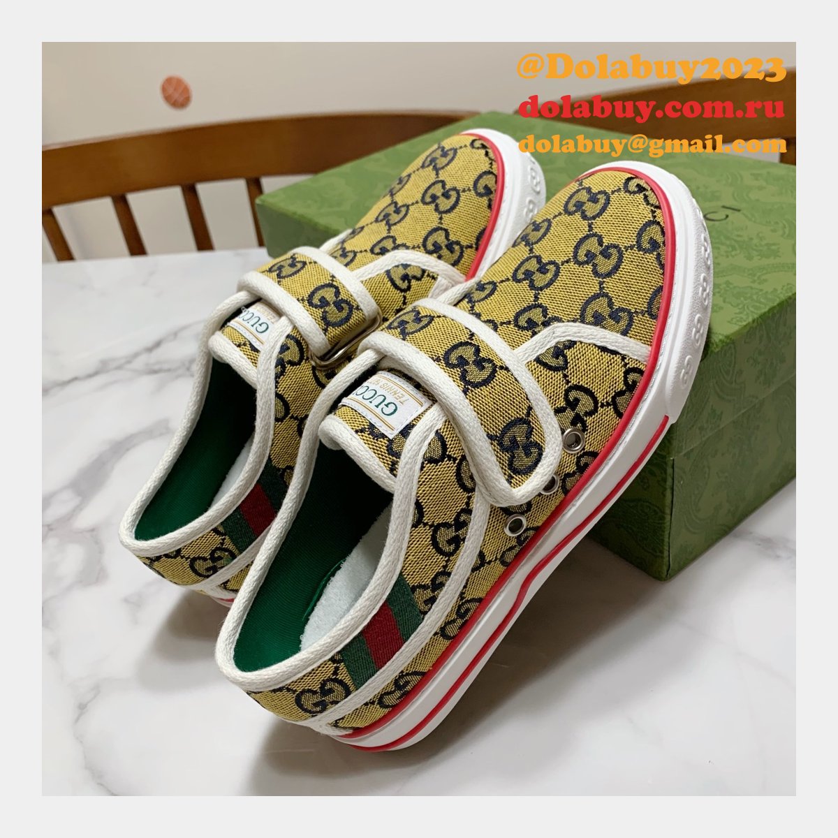 G*u*i high quality replica gu7 1977 canvas perfect shoes