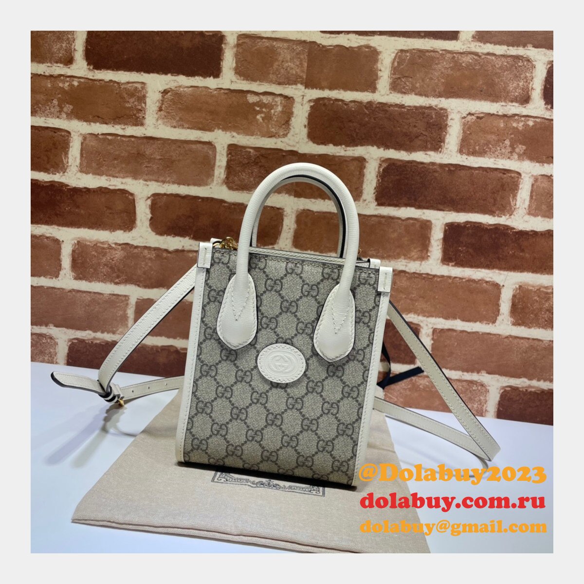 shop now G*u*i replica mini tote bag with interlocking g 671623 gg supreme