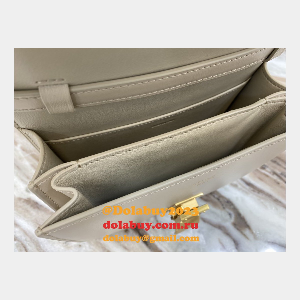 Celine Top Quality Teen Classic Box Apricot Bag