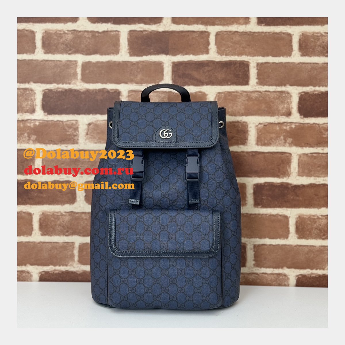 Men Gucci 792114 Ophidia Small GG Backpack Ebony Supreme Copy Bag