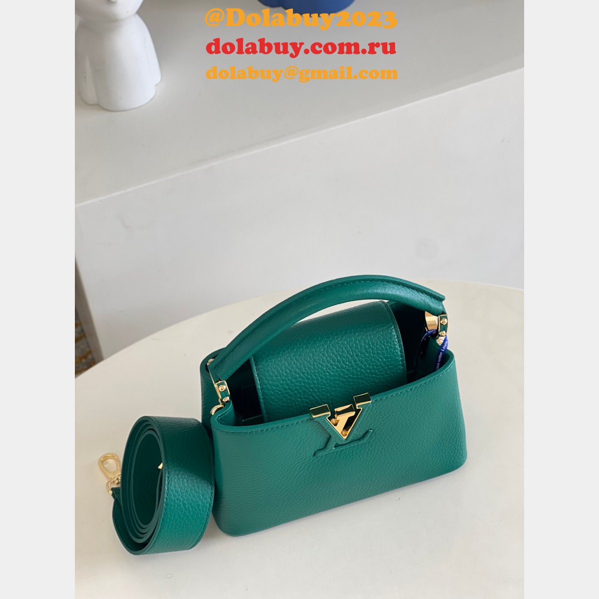 Louis Vuitton Wholesales Replica M59434/M59433 Capucines Green Bag
