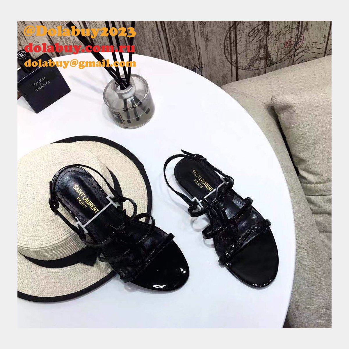 Saint Laurent Flat Sandals 003