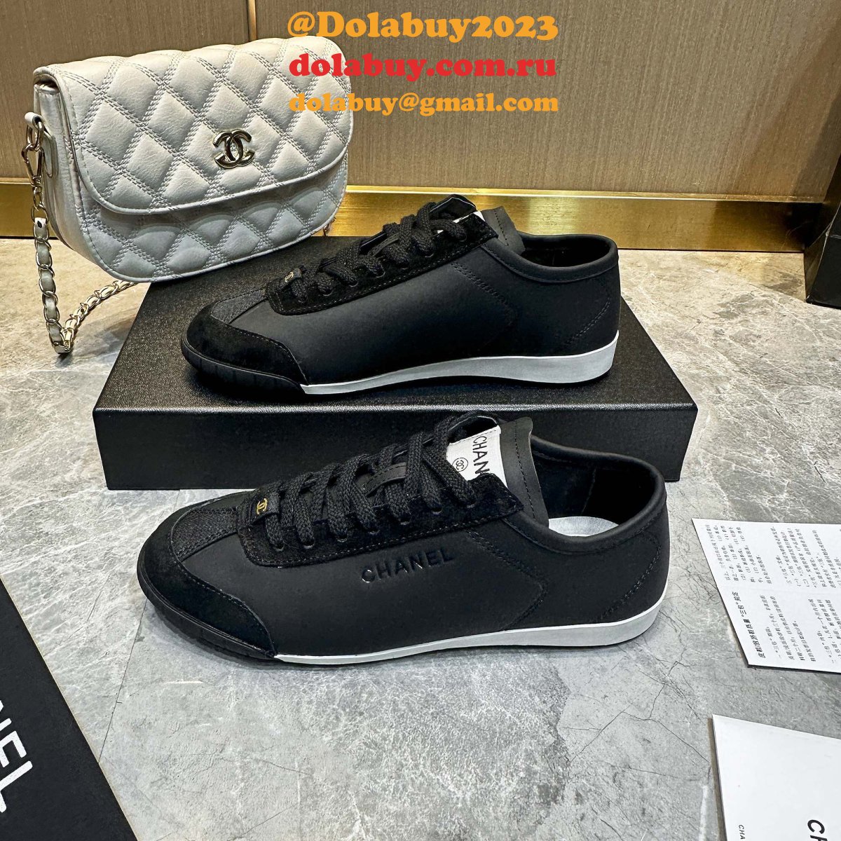 Designer chane Calf leather & calf suede sneaker 2024