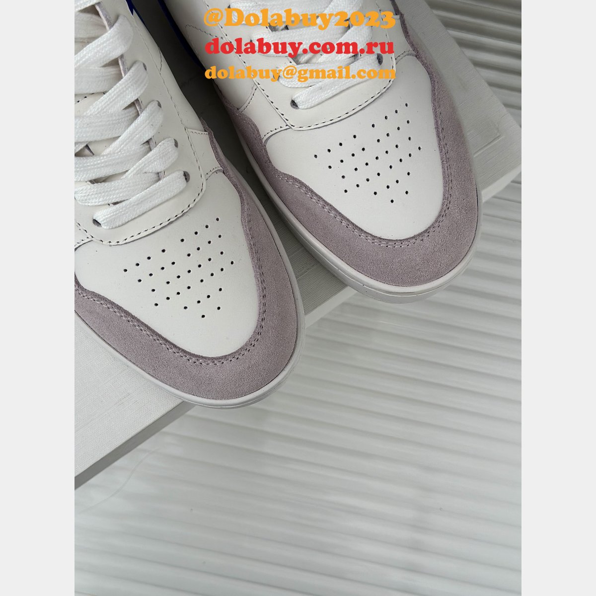 CELINE HOMME Suede-Trimmed Leather Sneakers