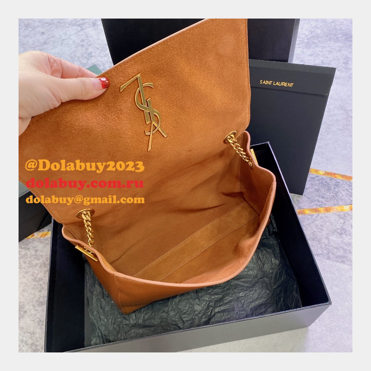 Fashion SAINT LAURENT KATE REVERSIBLE MEDIUM BAG 553804
