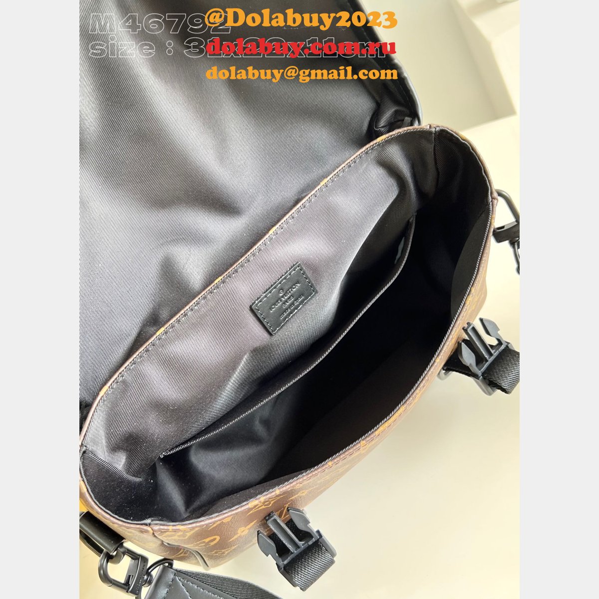 LV Copy Trail Messenger Monogram Macassar Canvas Men M46972 Fashion Bag