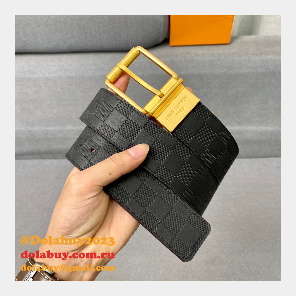 Louis Vuittons Knockoff Damier 40mm Infini Belts