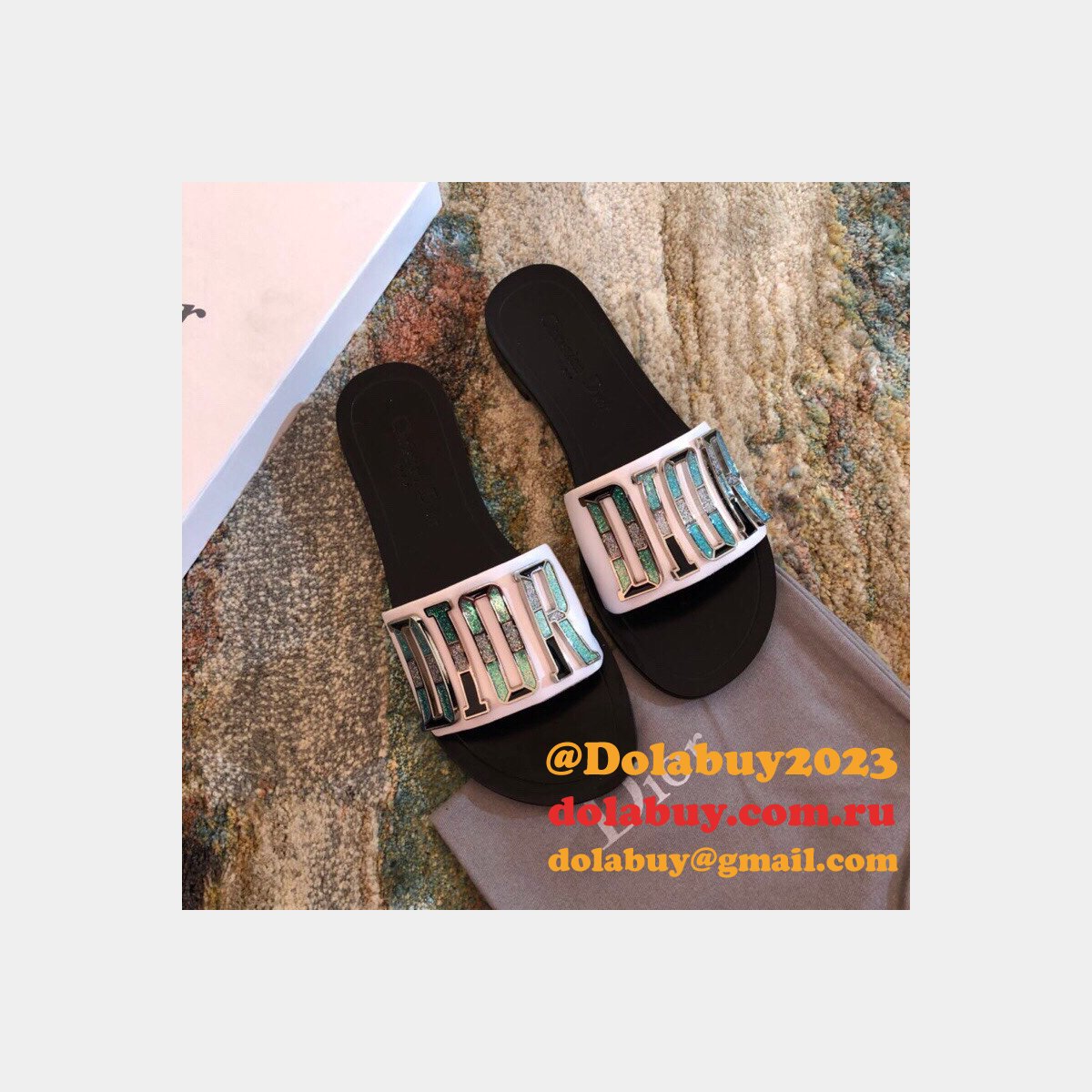 Wholesale Luxury DIOR FALT SLIPPER Top Quality