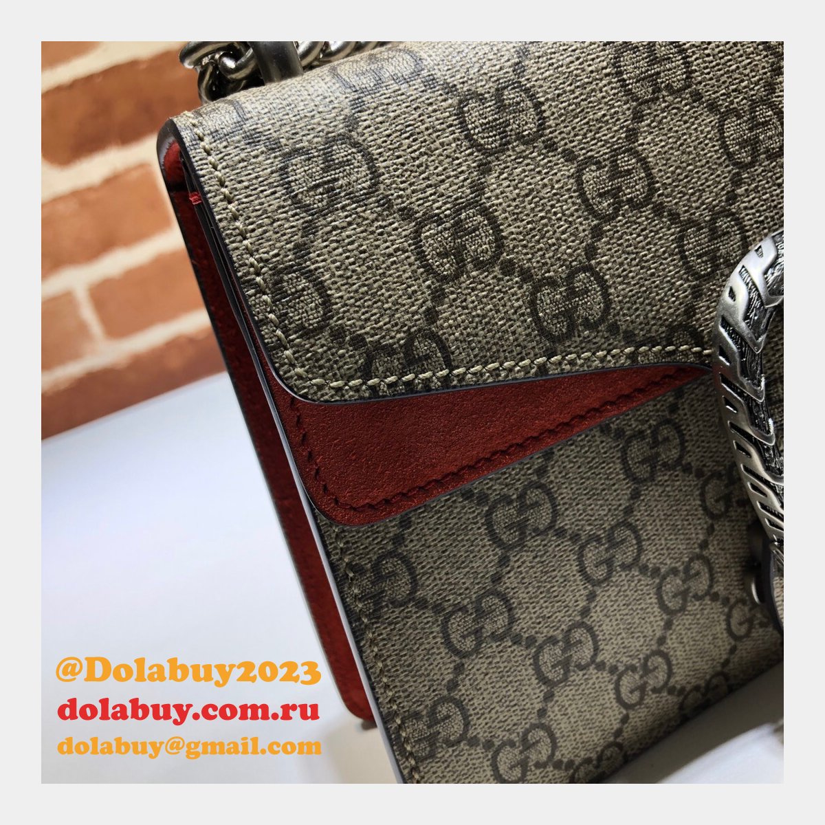 G*u*i replica dionysus gg supreme mini 421970 red fake bag