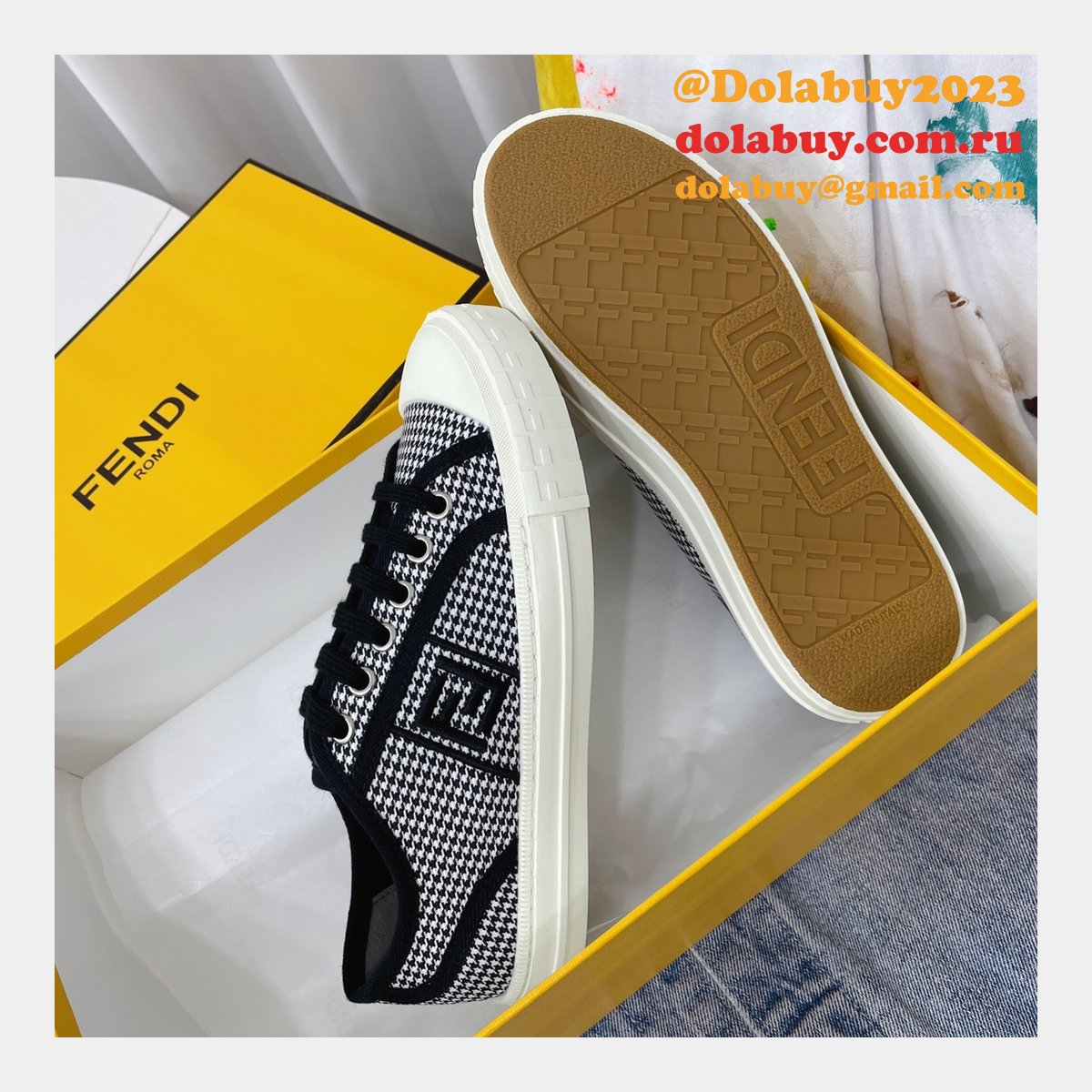 1:1 Fake Domino Fendi Shoes Website to Get Replica Sneakers