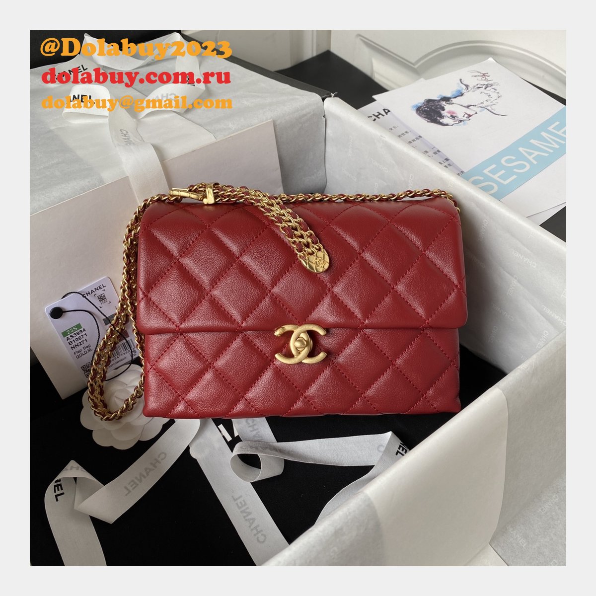 1:1 Mirror Flap Fashion Chain Best AS3994 Replica Quality Bag