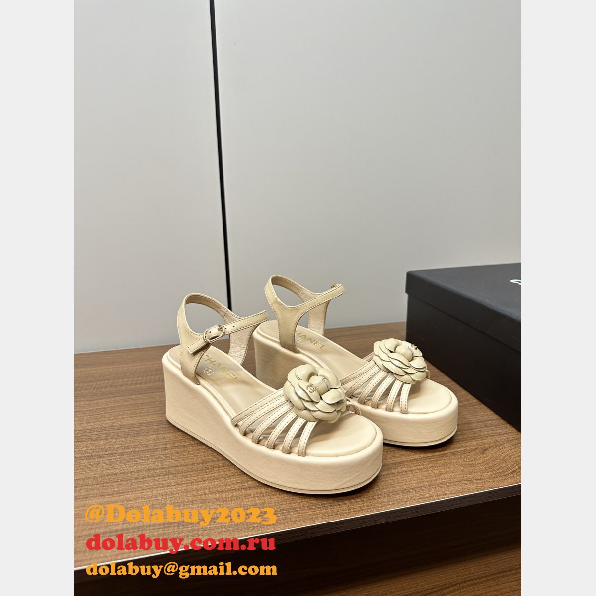 Best Camellia Flat Sandals Slippers Heel 6.5 cm Replica Shoes