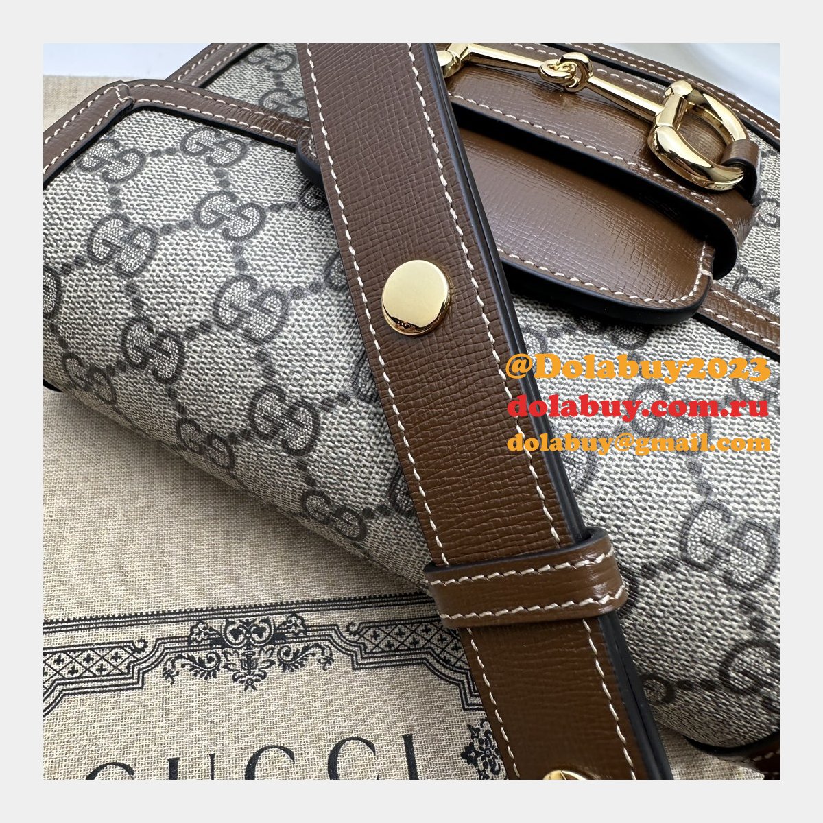 Buy AAAA Gucci 760191 Horsebit Rounded Fake Designer Bags