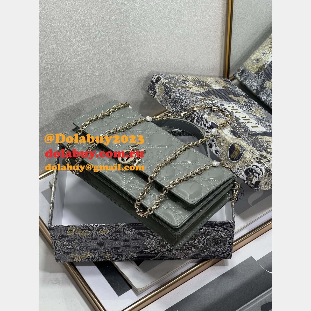 Best High Quality Christian Dior 2306A Clutch Lady Cannage Pattern Bags