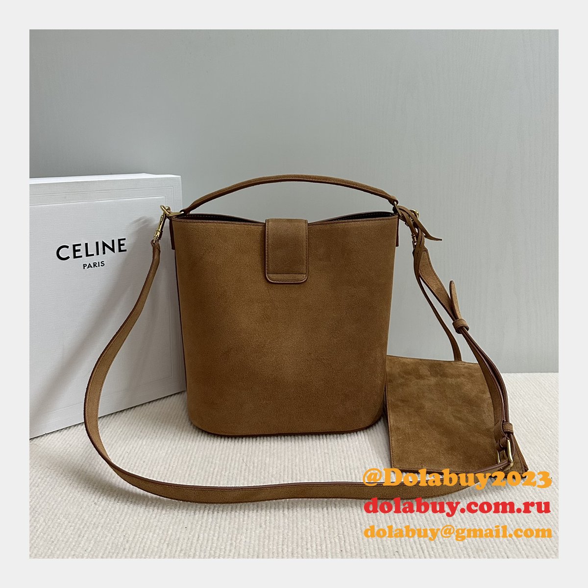 7 Star Celine Triomphe Louise Bucket Bag 116613