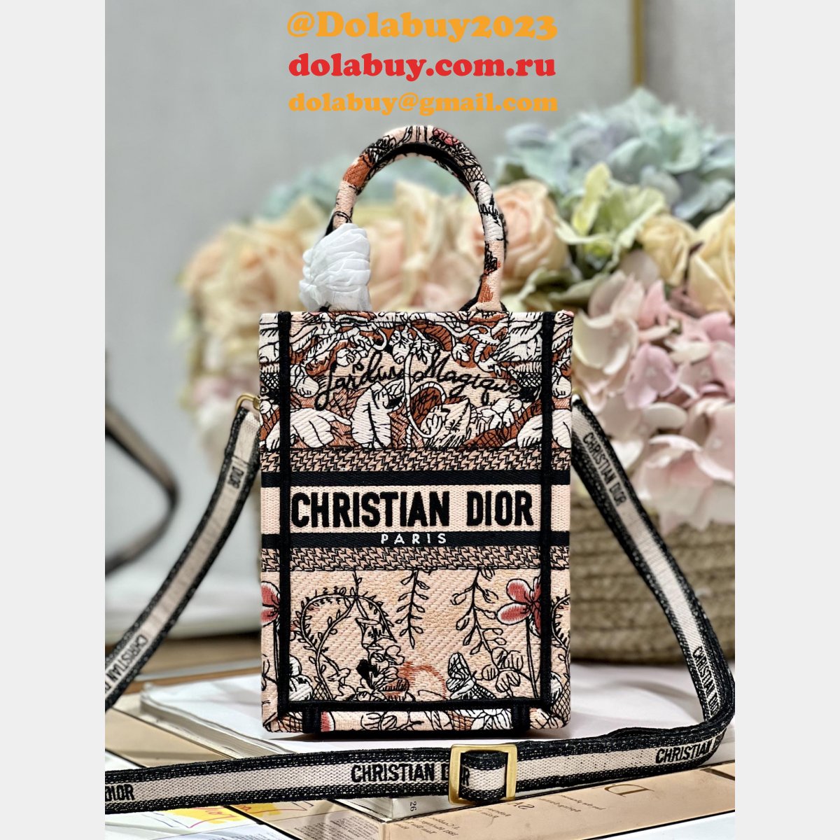 Book Tote High Quality Replica Dior Mizza Paris 9026 Bag