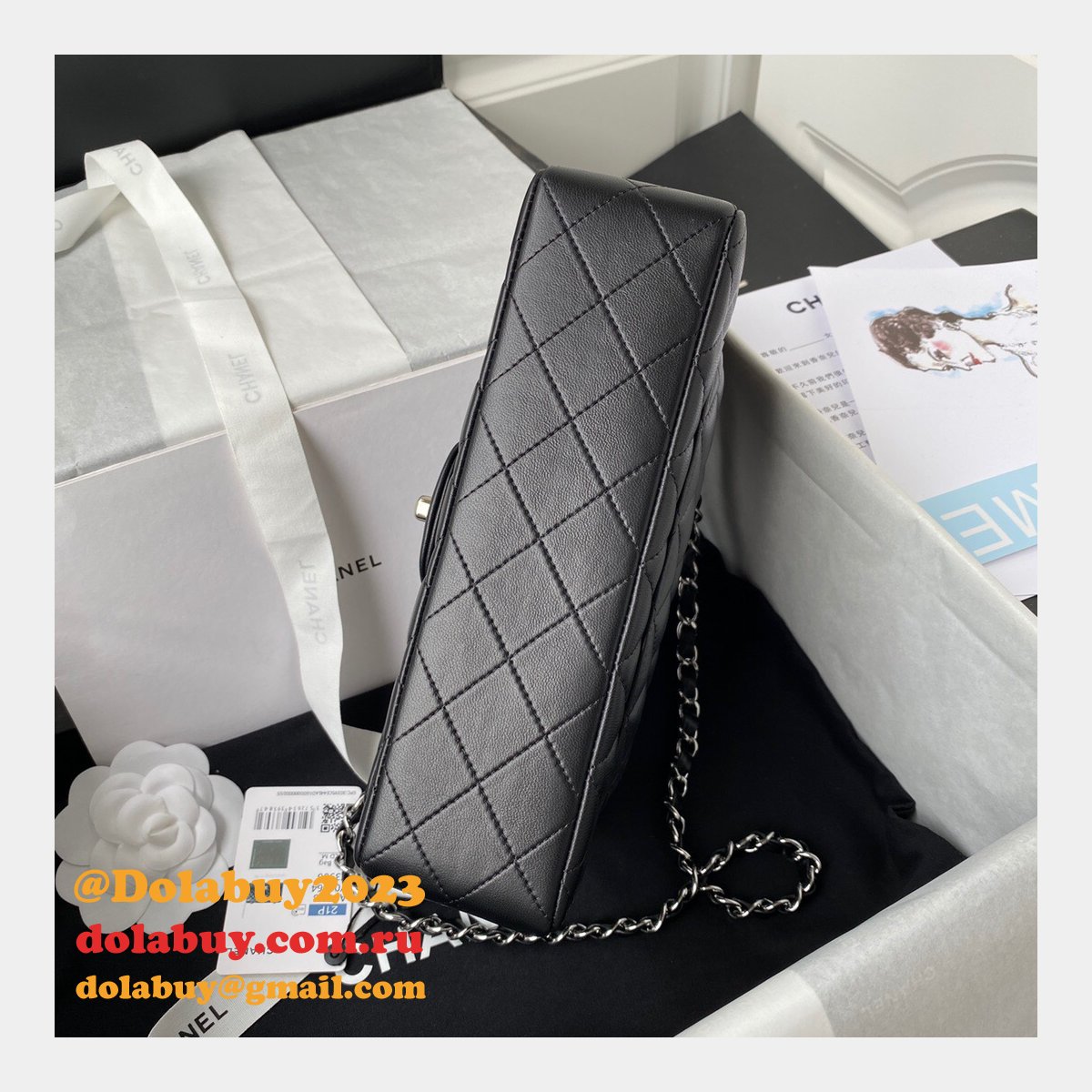 Top quality Fake Small Flap Lambskin CF 23cm