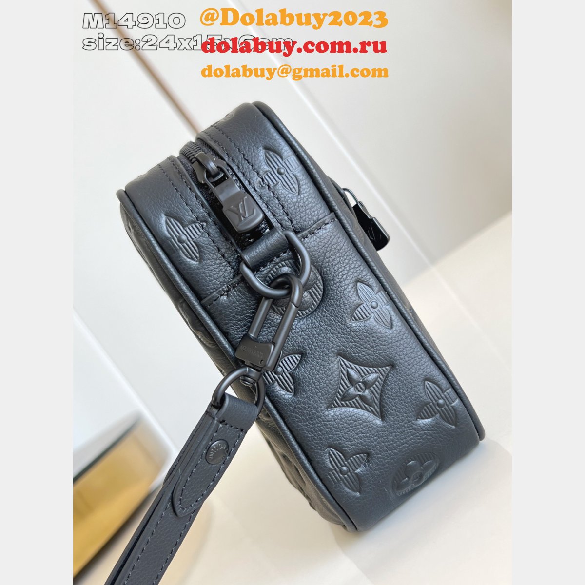 Louis Vuitton Pochette Kasai Pouch M14910 Luxury Monogram Shadow Black