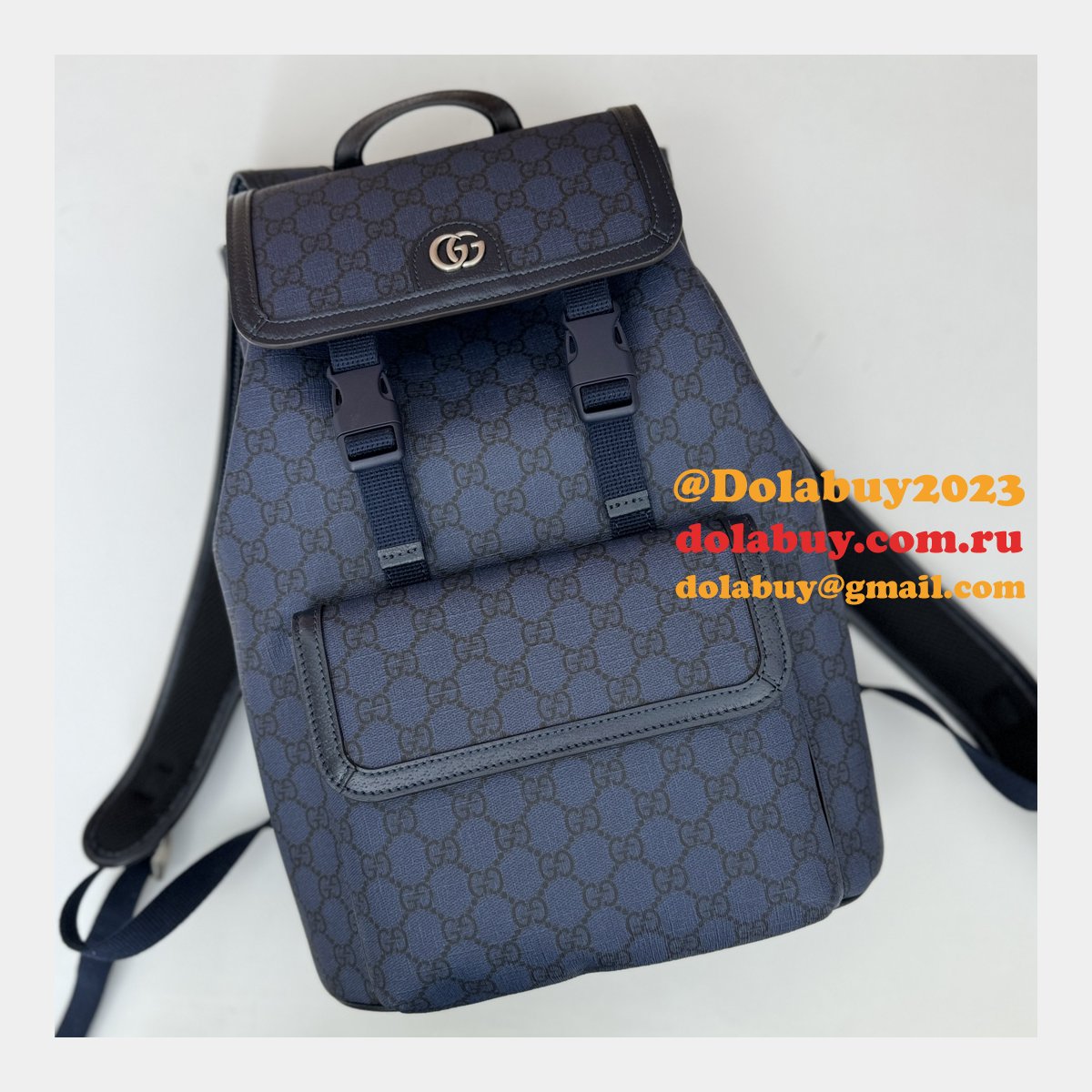 Men Gucci 792114 Ophidia Small GG Backpack Ebony Supreme Copy Bag