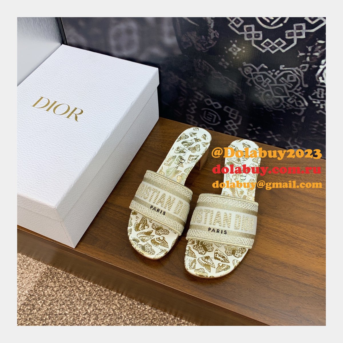 High Quality Dior Dway Heeled Slides Replica Shoes