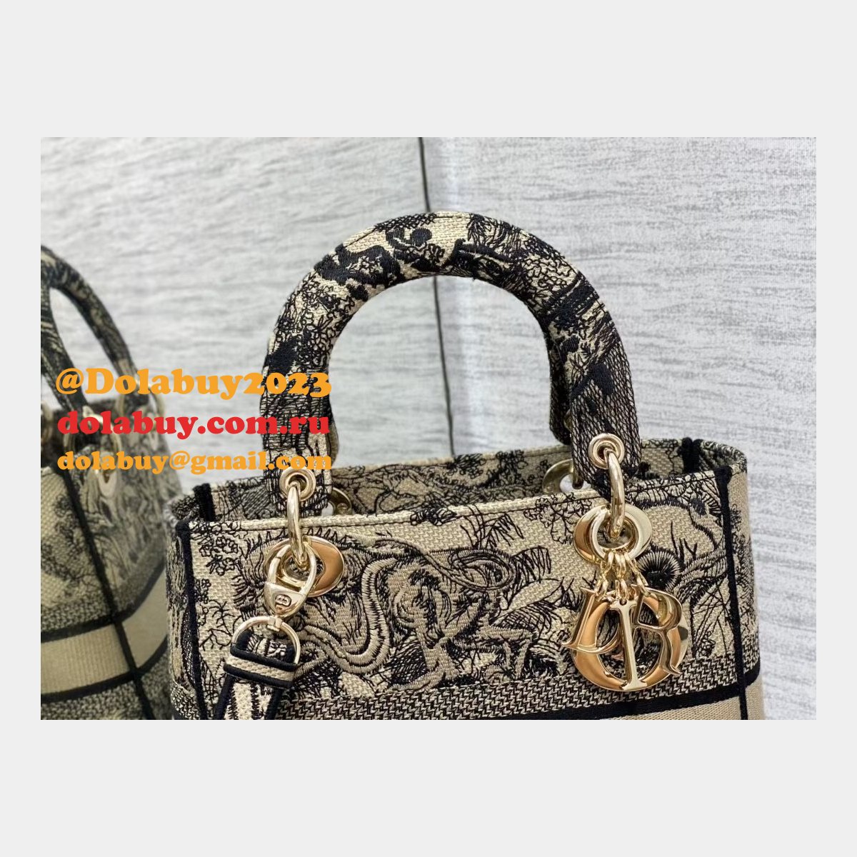 Wholesale Leather Lady Dior 24cm Replica Shoulder Handbag