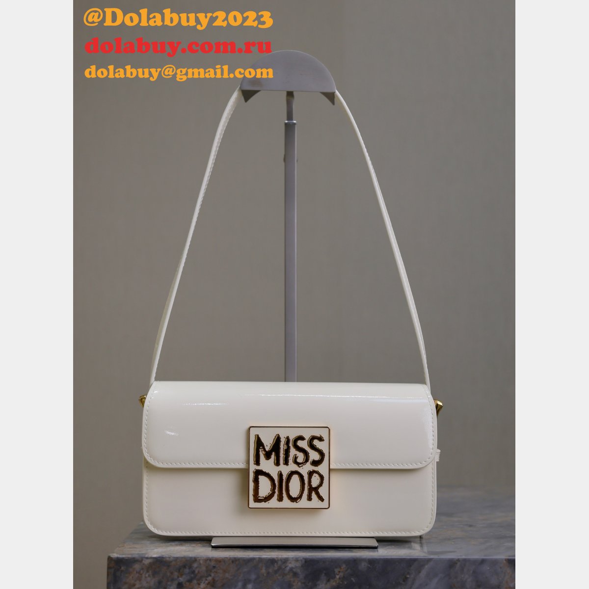 7 Star Miss Dior Graffiti patent leather shoulder bag