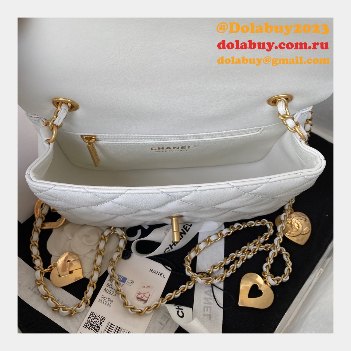 Wholesale Flap Fake AS3456 Bag Lambskin Gold-Tone Metal