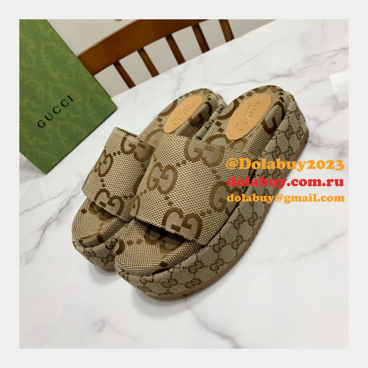 canvas slippers replica G*u*i best high quality shoes