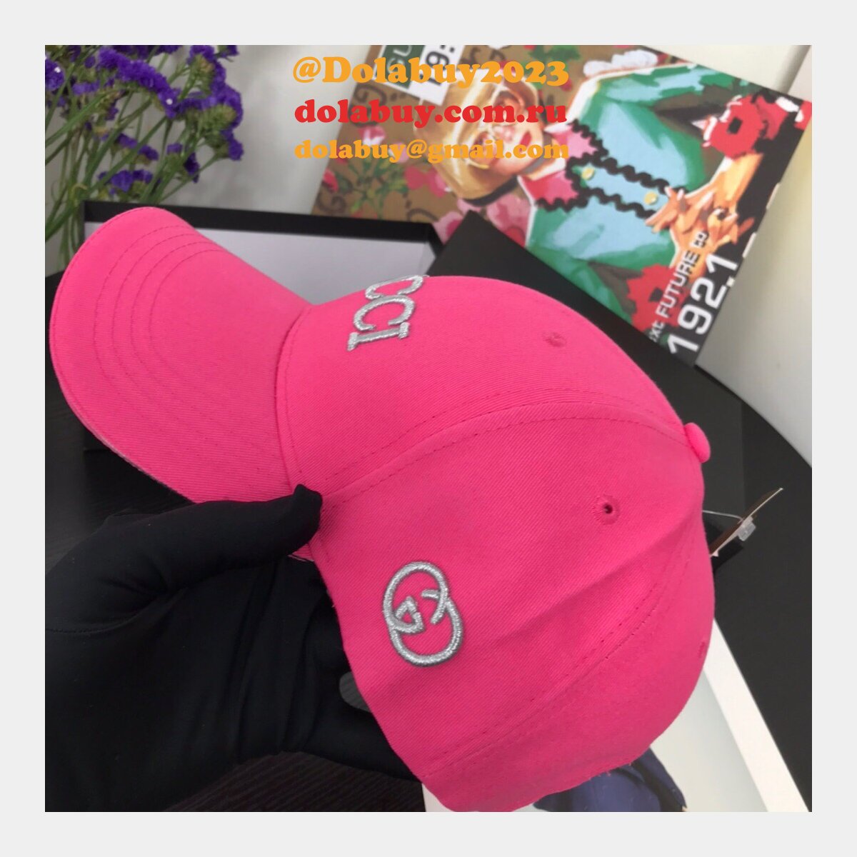 Best Gucci Court simple embroidery logo Baseball cap