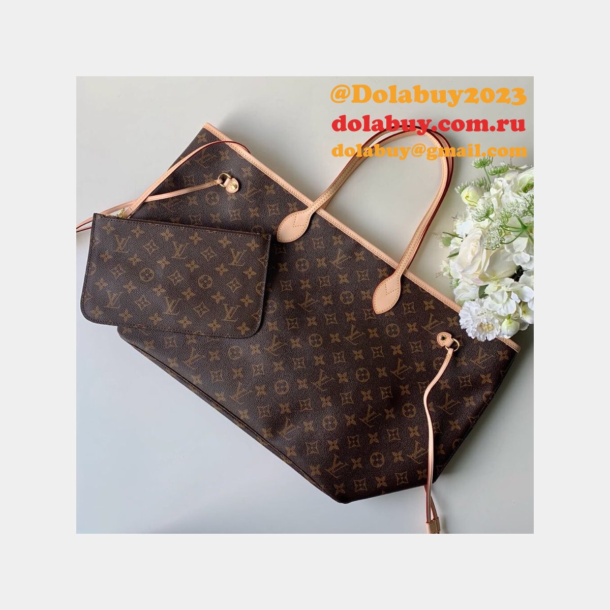 Top Quality louis vuitton neverfull GM M40990 beige 40CM