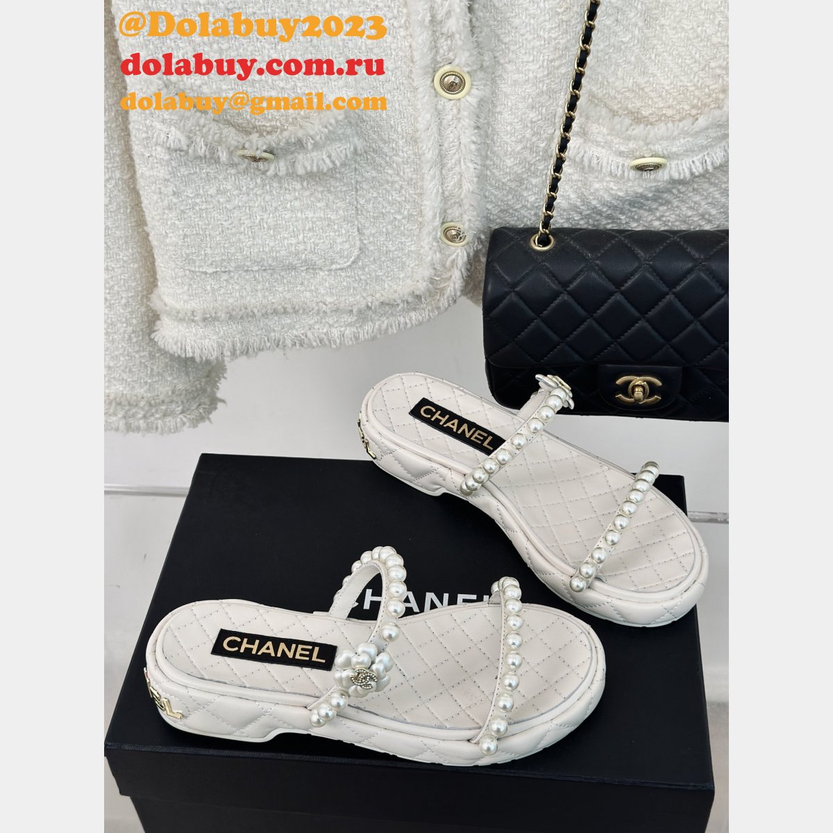 High Quality Designer CC PEARS SLIPPERS AND SANDALS