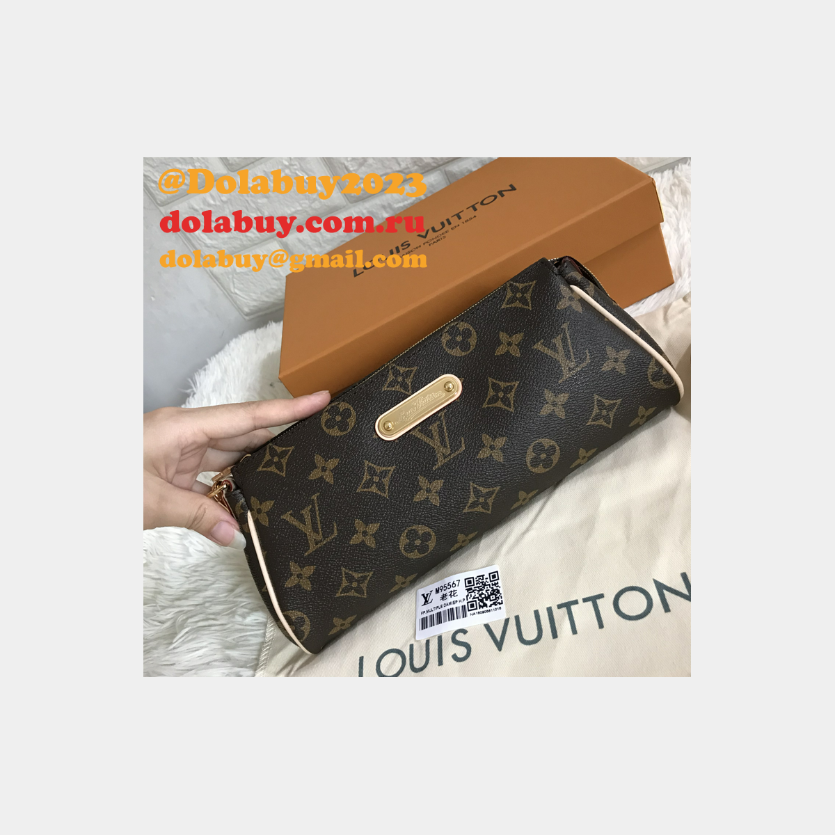Louis Vuitton EVA Clutch Monogram in Brown Fake M95567 Bag