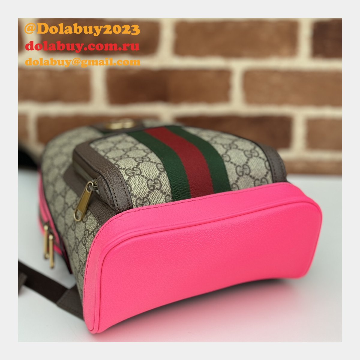 Fuchsia Top Quality 547965 GG Supreme Ophidia Gucci Copy Backpack Bag