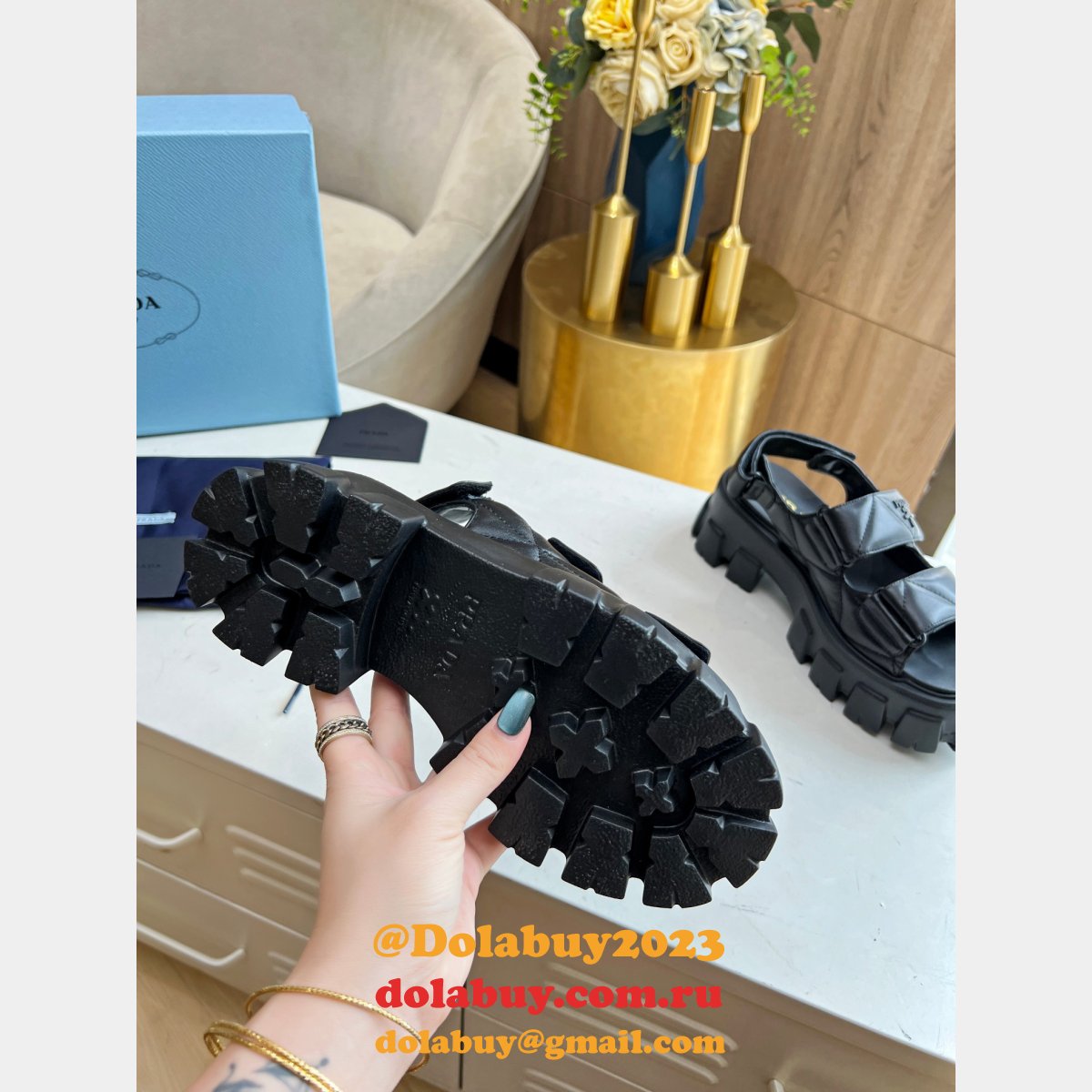 Buy New Replica Prada Roman Platform Sandals Luxury Shoes