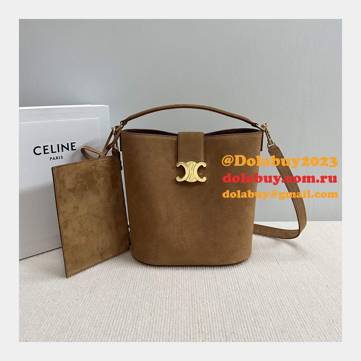 7 Star Celine Triomphe Louise Bucket Bag 116613