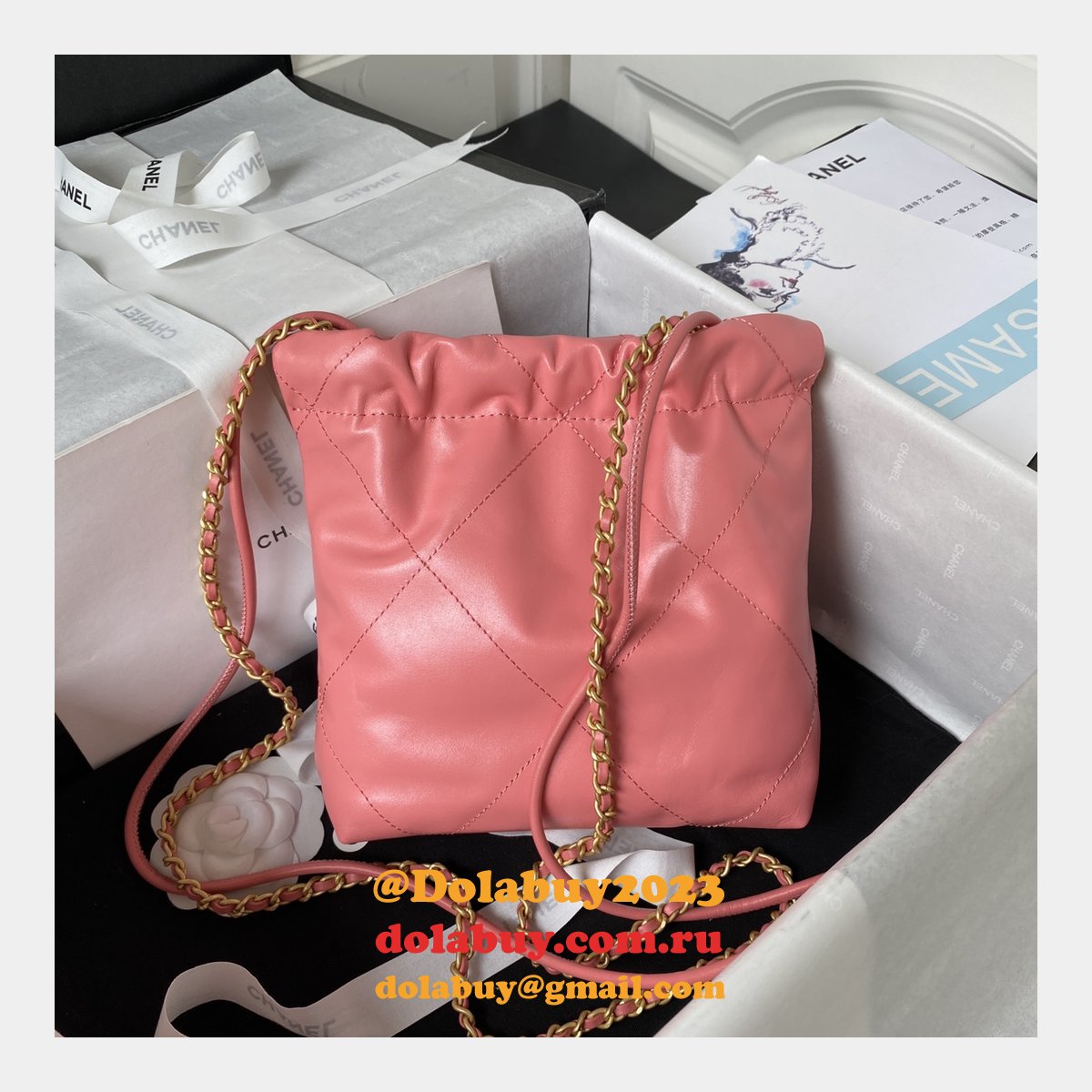Luxury FASHION AS3980 CALFSKIN CC BAG 20CM