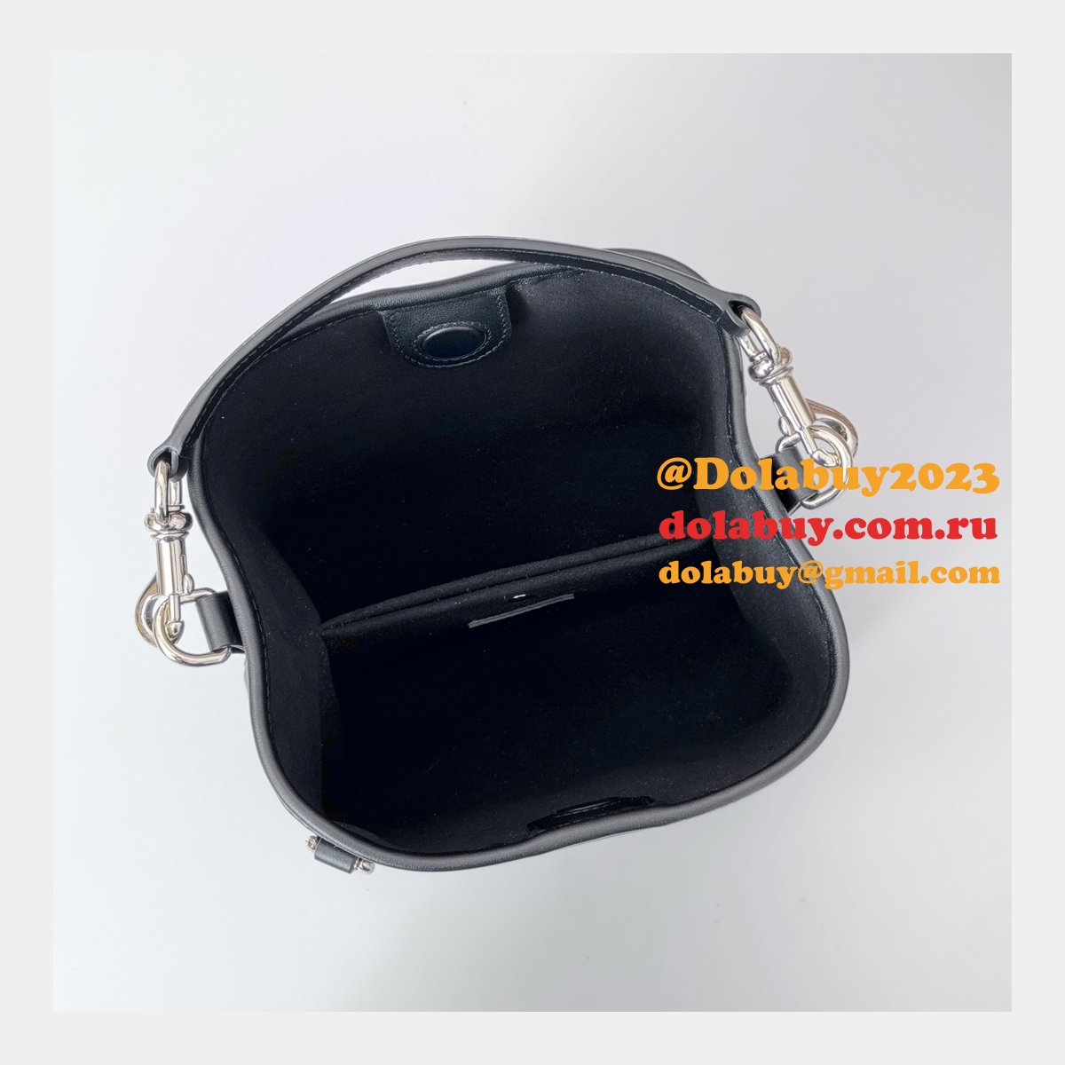 Designer 815118 Fake GG Emblem Gucci 1:1 Mirror Bucket Black Bag