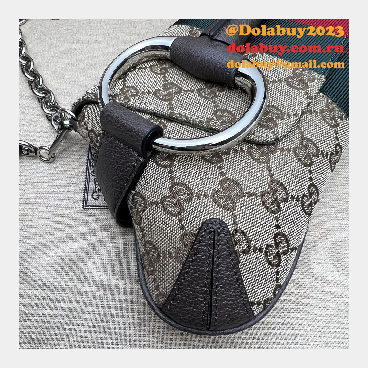 High Quality Gucci Horsebit Chain 764255 Shoulder Knockoff Bag Beige