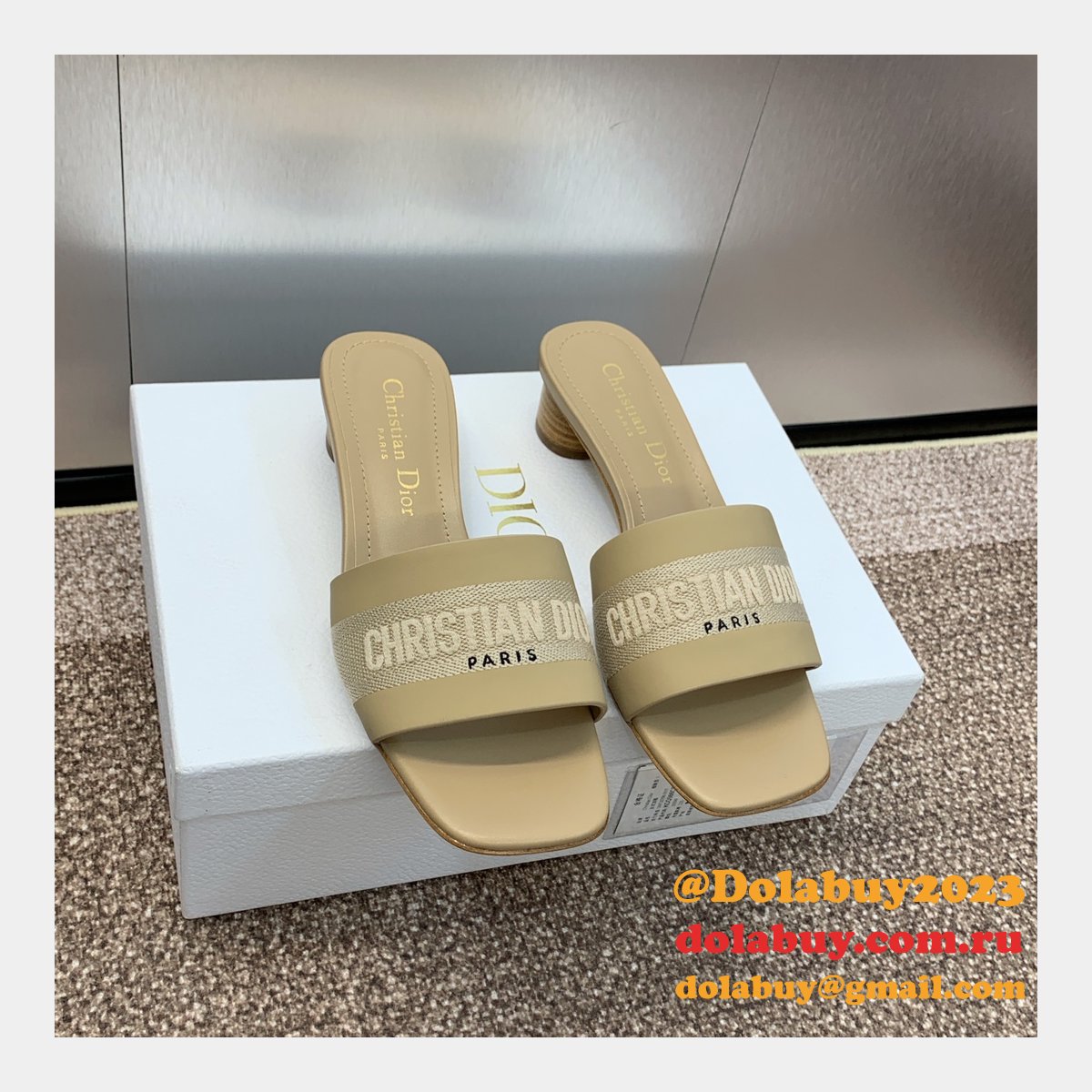 Top Quality DIOR Dway Heeled Slide
