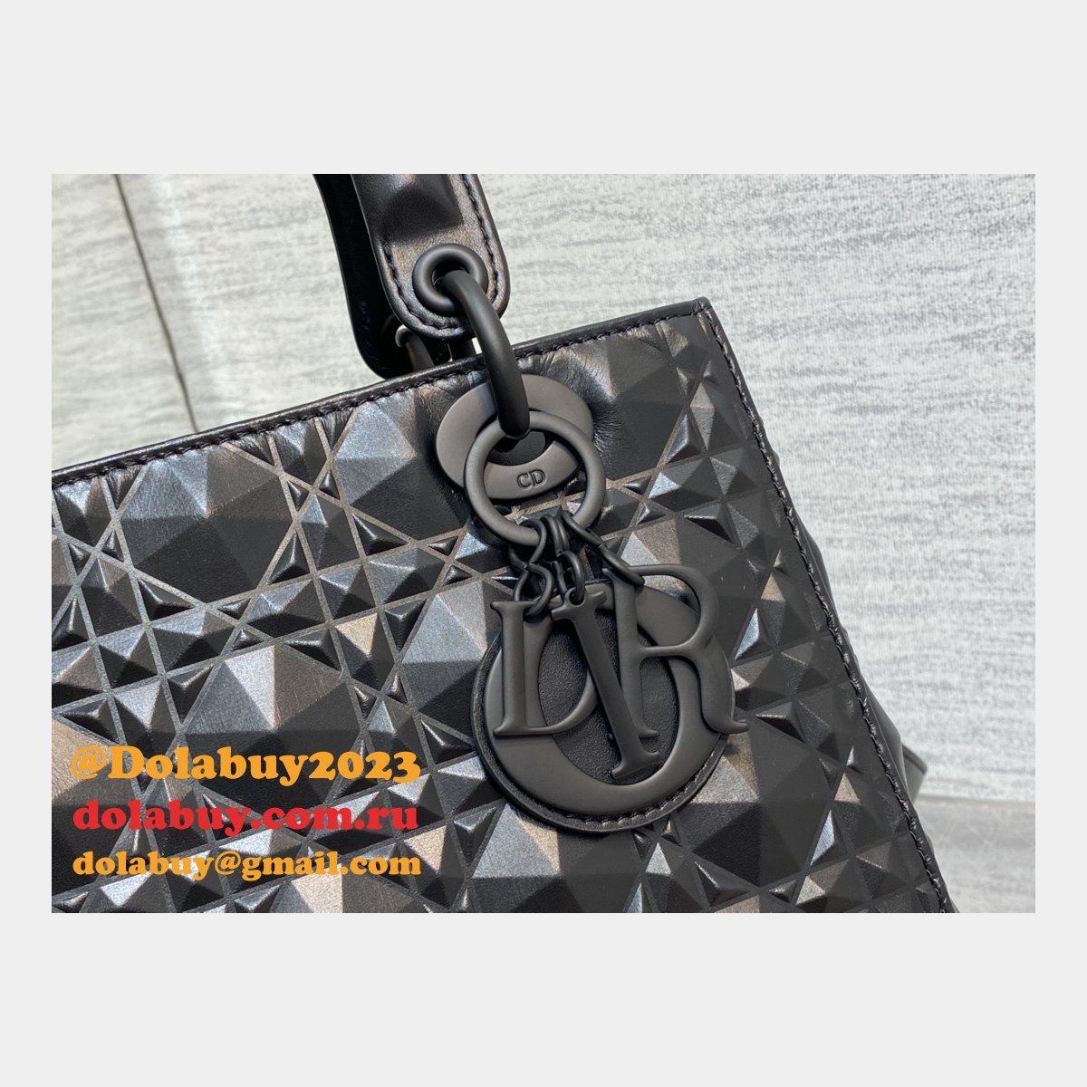 Christian Lady Dior 24cm AAA+ Replica Top Quality Black Bag