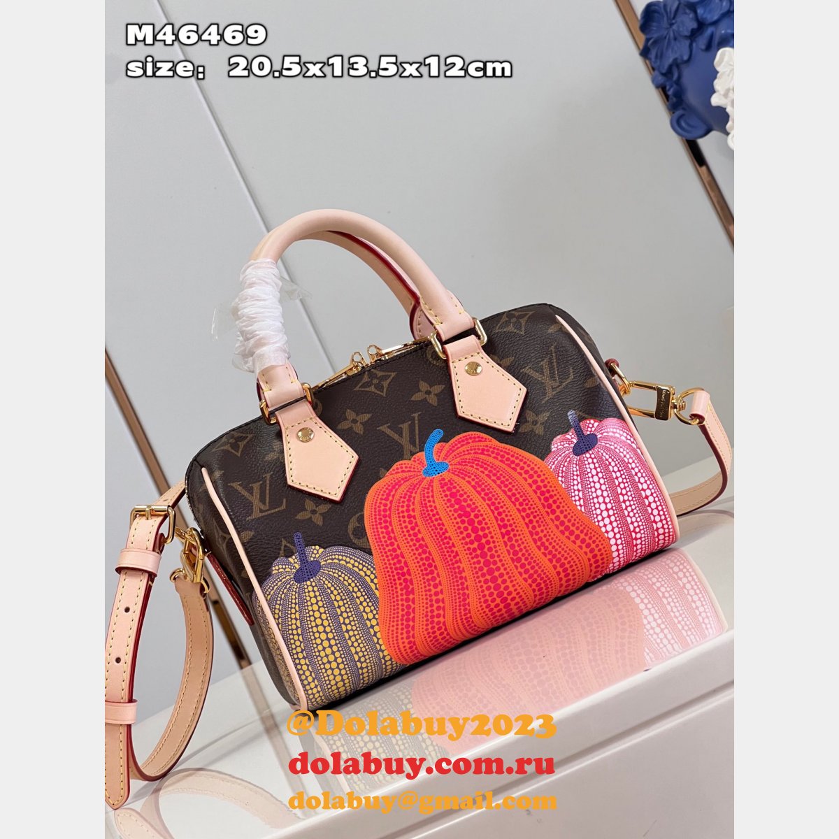 M46469 Louis Vuitton LV x YK Speedy Replica Bandouliere 20 Monogram